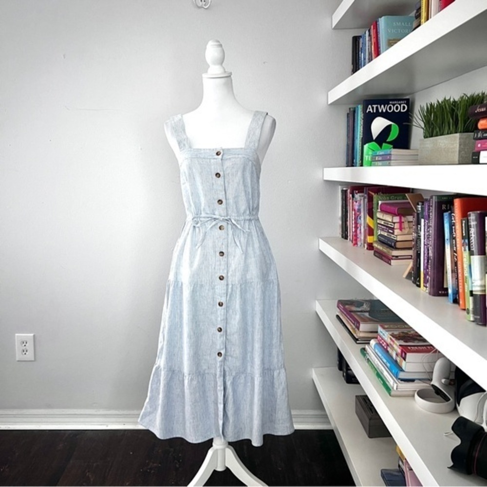 Margaret O’Leary Organic Cotton blue & White dress size XS
